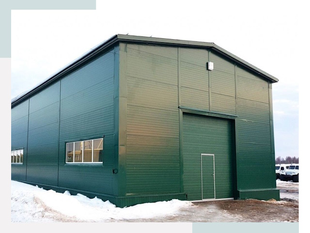 Двускатные ангары в Биробиджане